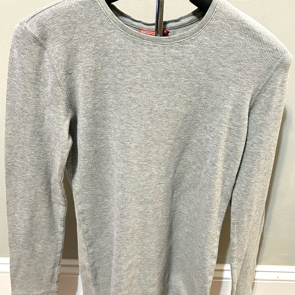 EASTERN MOUNTAIN SPORTS L/S LADIES GREY WAFFLE SHIRT SIZE L